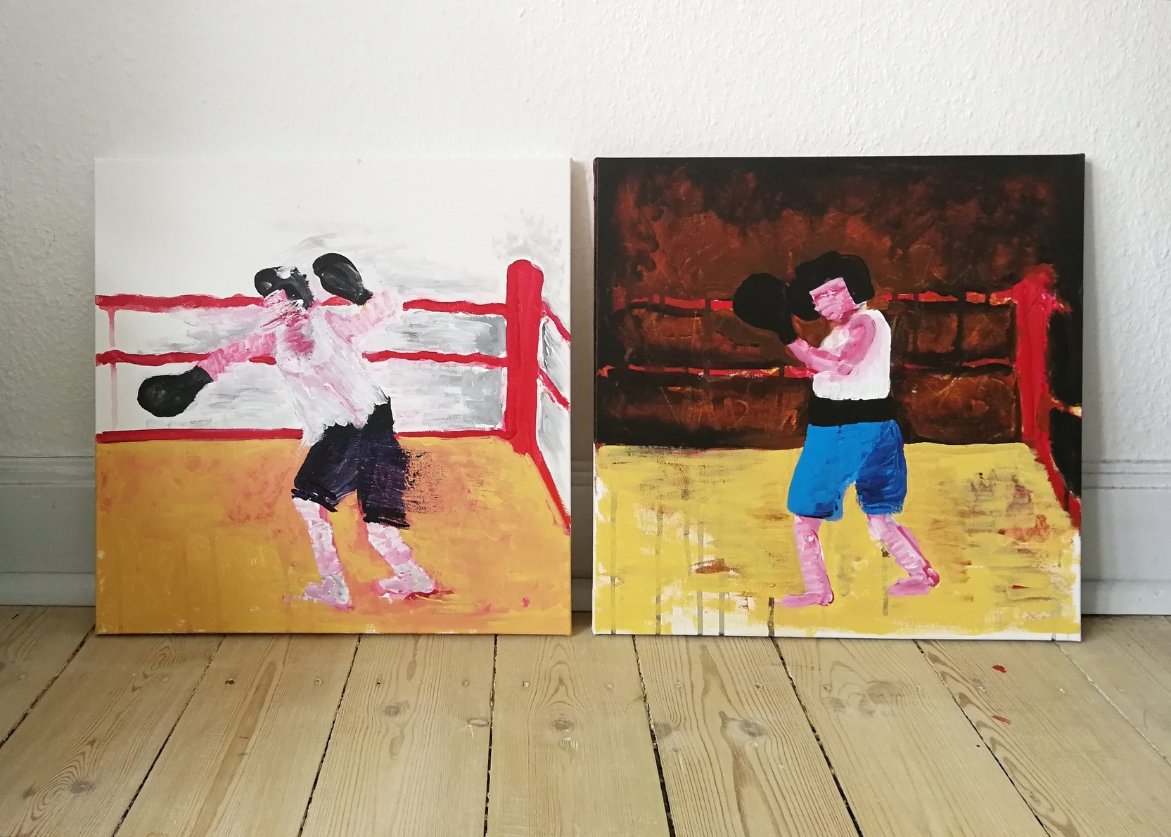 malerier, ekspressionistiske, figurative, kroppe, bevægelse, mennesker, sport, brune, røde, hvide, akryl,  bomuldslærred, sjove, dekorative, design, ekspressionisme, kvindelig, feminist, interiør, bolig-indretning, levende, kvinder, Køb original kunst og kunstplakater. Malerier, tegninger, limited edition kunsttryk & plakater af dygtige kunstnere.