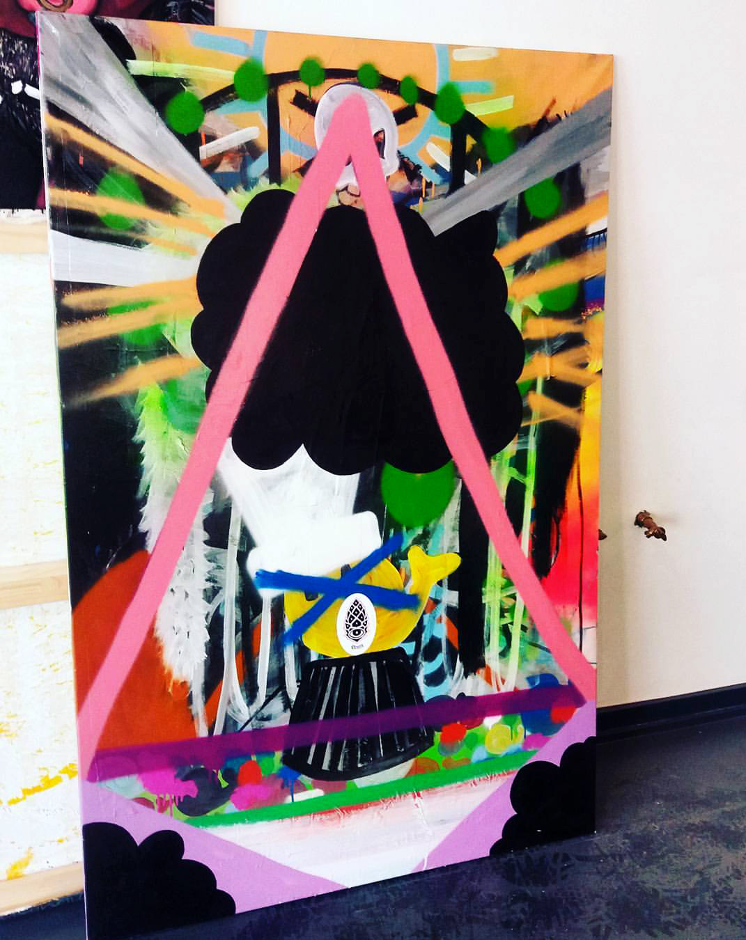 malerier, abstrakte, farverige, grafiske, natur, mønstre, sorte, grønne, orange, røde, akryl,  bomuldslærred, tusch, olie, spraymaling, abstrakte-former, levende, Køb original kunst af den højeste kvalitet. Malerier, tegninger, limited edition kunsttryk & plakater af dygtige kunstnere.
