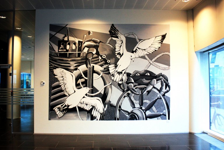 Mural by artist Stine Hvid, Beauton Art Gallery mural, artist, art, gallery
