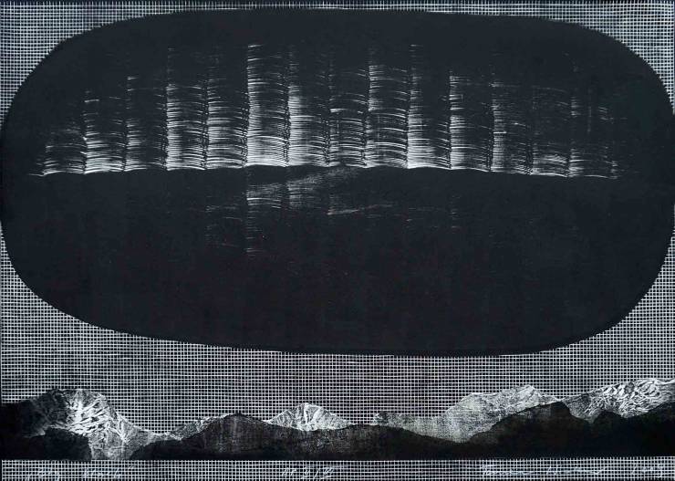 Big Black | Limited-editions, Engraveringer | Tomasz Winiarski | Beauton Art Gallery limited-editions, engraveringer, abstrakte, grafiske, landskab, monokrome, natur, mønstre, himle, sorte, grå, hvide, blæk, papir,  print, abstrakte-former, atmosfære, sort-hvide, sceneri, Buy original high quality art. Paintings, drawings, limited edition prints & posters by talented artists.