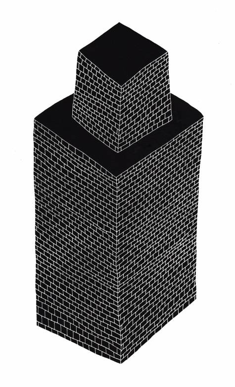 BLACK BRICKS | Plakater-posters-kunsttryk, Silketryk | My Buemann | Beauton Art Gallery plakater-posters-kunsttryk, silketryk, geometriske, grafiske, illustrative, pop, arkitektur, mønstre, sorte, hvide, papir, abstrakte-former, arkitektoniske, street-art, Køb original kunst og kunstplakater. Malerier, tegninger, limited edition kunsttryk & plakater af dygtige kunstnere.