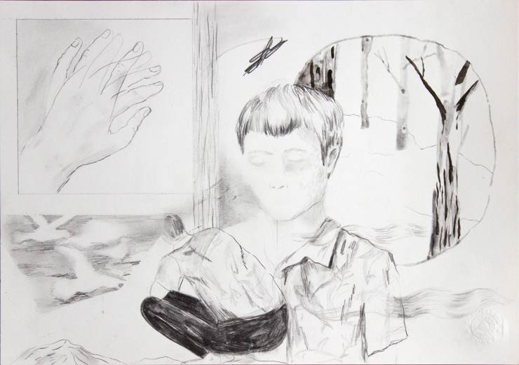 Uden Titel I | Tegninger | Emilie Aastrup | Beauton Art Gallery tegninger, monokrome, natur, mennesker, sorte, grå, hvide, kul, papir, blyant, sort-hvide, Køb original kunst og kunstplakater. Malerier, tegninger, limited edition kunsttryk & plakater af dygtige kunstnere.