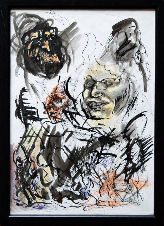 Ansigter | Tegninger | Louise Bech Pedersen | Beauton Art Gallery tegninger, ekspressionistiske, portræt, mennesker, beige, sorte, hvide, gule, artliner, papir, tusch, ekspressionisme, ansigter, interiør, bolig-indretning, skitse, lodret, vilde, Køb original kunst og kunstplakater. Malerier, tegninger, limited edition kunsttryk & plakater af dygtige kunstnere.