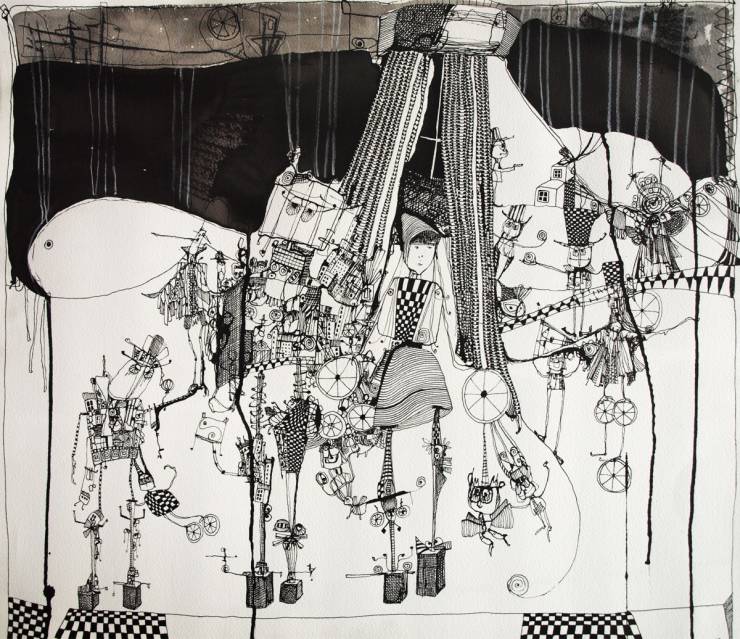 illustrationer. Udtryksfuldt moderne kunst. dyr. talentfulde kunstnere, online kunstgalleri.