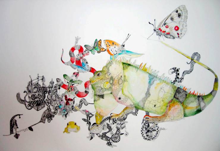illustrationer. Udtryksfuldt moderne kunst. dyr. talentfulde kunstnere, online kunstgalleri.
