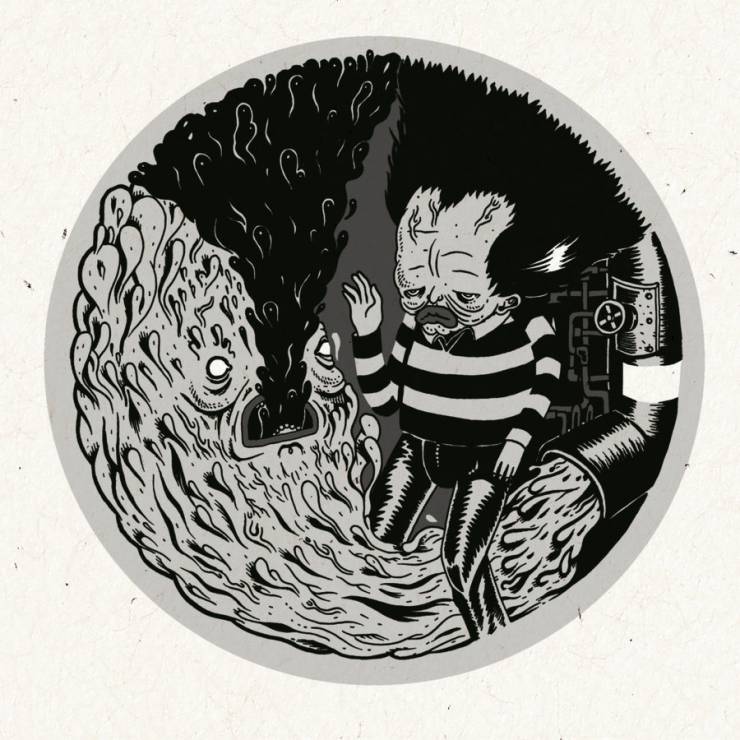 Pipe Dreams - 30 x 30. En original illustration / tegning af Patrick Ringsborg. saatchi online gallery, artrebels galleri, illustrationer tegninger, talentfulde kunstnere, online gallerier, originaler, moth band musik, vulgære, dystre