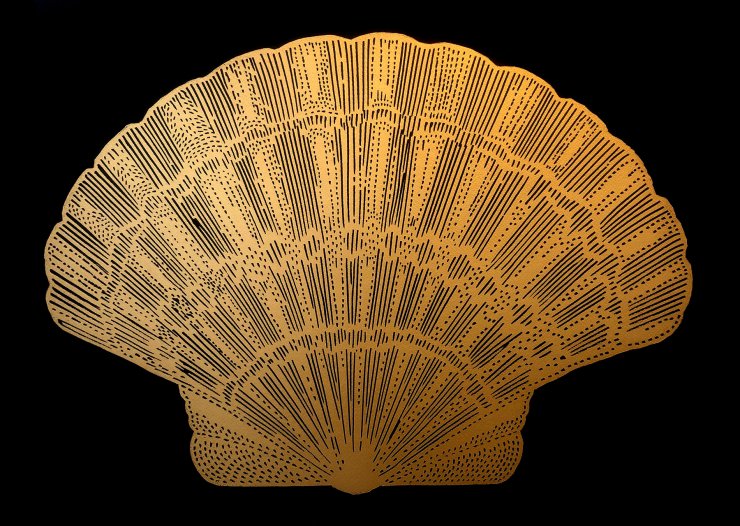 Musling Seashell (Sort/Guld) | Plakater-posters-kunsttryk, Linoleumstryk | Monika Petersen | Håndlavet linoleumstryk af Monika PetersenPapirstørrelse: 70x50cmÉn farve Lino Print (GULD)Trykt på 200 gram Fabriano-sand i kunstnerstudiet i København.Underskrevet og dateret.Ramme ikke inkluderet.Pakket og sendt i et robust postrør.Alle Lino-udskrifter udskrives manuelt, og på grund af dette vil hvert tryk variere lidt i farvetæthed. | Beauton Art Gallery plakater-posters-kunsttryk, linoleumstryk, æstetiske, figurative, grafiske, illustrative, still-life, botanik, natur, havet, mønstre, sejlads, sorte, guld, akryl, papir, smukke, samtidskunst, dansk, dekorative, design, blomster, interiør, bolig-indretning, moderne, moderne-kunst, nordisk, planter, plakater, flotte, tryk, skandinavisk, Køb original kunst og kunstplakater. Malerier, tegninger, limited edition kunsttryk & plakater af dygtige kunstnere.