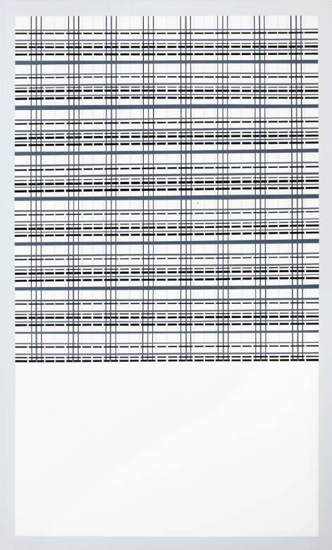 æstetisk minimalistisk maleri, enkelt, stilrent, linjer, sort, hvid, grafisk, design