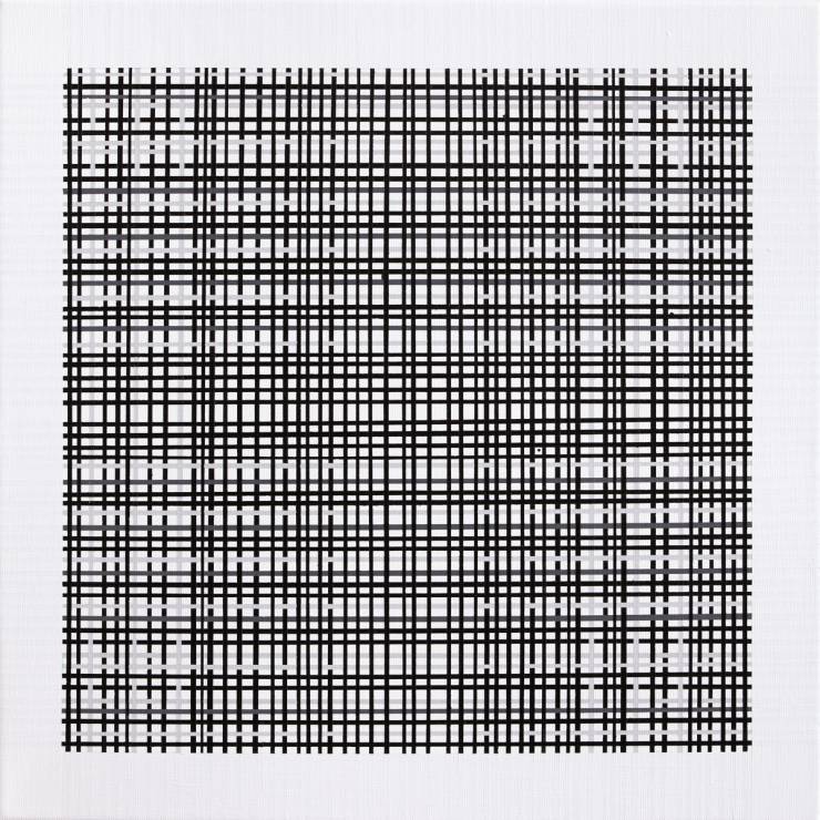 Inquiry #4 | Malerier | Kirsten Rotbøll Lassen | Beauton Art Gallery malerier, abstrakte, grafiske, minimalistiske, monokrome, arkitektur, mønstre, sorte, hvide, akryl,  bomuldslærred, abstrakte-former, samtidskunst, dansk, dekorative, design, interiør, bolig-indretning, moderne, moderne-kunst, nordisk, skandinavisk, Køb original kunst og kunstplakater. Malerier, tegninger, limited edition kunsttryk & plakater af dygtige kunstnere.