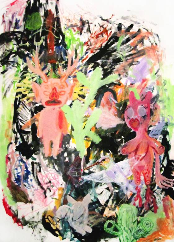 Heart Ache - 70 x 100. Et originalt maleri af Louise Bech Pedersen. Kunst online gallerier, Store smukke abstrakte malerier med dyr, gave, gave, Indretningsbutik, talentfulde kunstnere