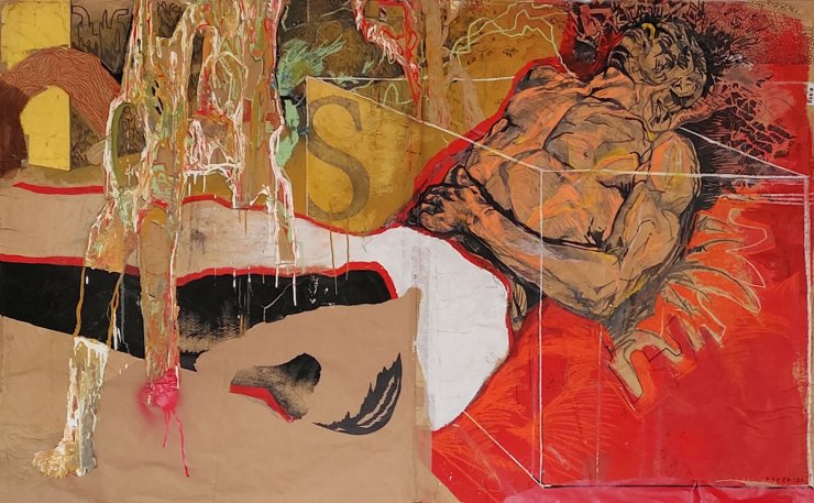 Gymnastics | Tegninger, Malerier | Piotr Dudek | Beauton Art Gallery tegninger, malerier, ekspressionistiske, figurative, portræt, surrealistiske, kroppe, hverdagsliv, stemninger, sport, sorte, brune, røde, hvide, artliner, papir, tusch, olie, blyant, samtidskunst, dansk, dekorative, design, ekspressionisme, interiør, bolig-indretning, mænd, moderne, moderne-kunst, nordisk, skandinavisk, Køb original kunst og kunstplakater. Malerier, tegninger, limited edition kunsttryk & plakater af dygtige kunstnere.