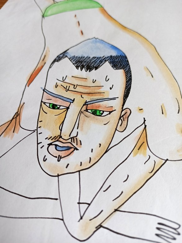 tegninger, figurative, illustrative, kroppe, hverdagsliv, havet, mennesker, beige, brune, grønne, papir, tusch, moderne, Køb original kunst og kunstplakater. Malerier, tegninger, limited edition kunsttryk & plakater af dygtige kunstnere.