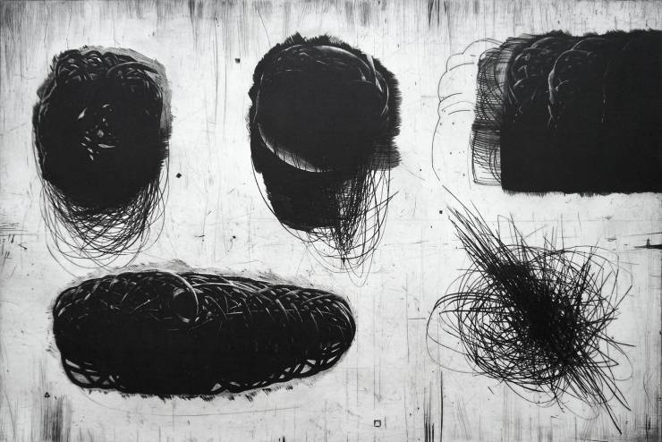 Perpetuum Mobile XXVII | Kunsttryk, Engraveringer | Tomasz Winiarski | Beauton Art Gallery kunsttryk, engraveringer, abstrakte, grafiske, monokrome, mønstre, sorte, grå, hvide, blæk, papir, abstrakte-former, atmosfære, efterår, sort-hvide, konceptuel, dansk, dekorative, design, interiør, bolig-indretning, nordisk, skandinavisk, Køb original kunst og kunstplakater. Malerier, tegninger, limited edition kunsttryk & plakater af dygtige kunstnere.