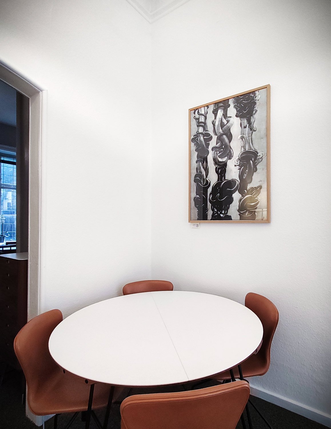 An intense, meditative, and visually rich artwork that brings a sophisticated, brooding elegance and captivating tactile quality to any fine art collection.