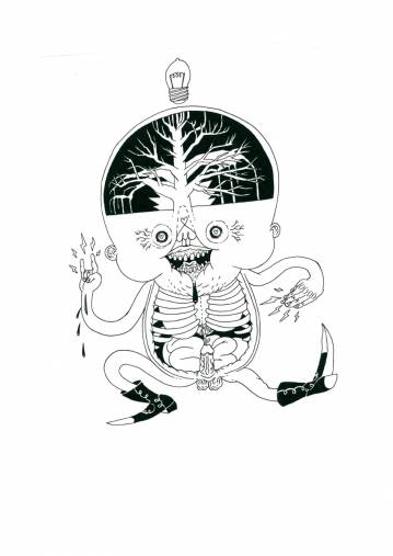 Town Portal # 2. En original illustration af Patrick Ringsborg. original punk tegninger, vulgær tegning, fantastisk illustration. udtryksfuldt moderne kunst. talentfulde kunstnere, online kunstgalleri.