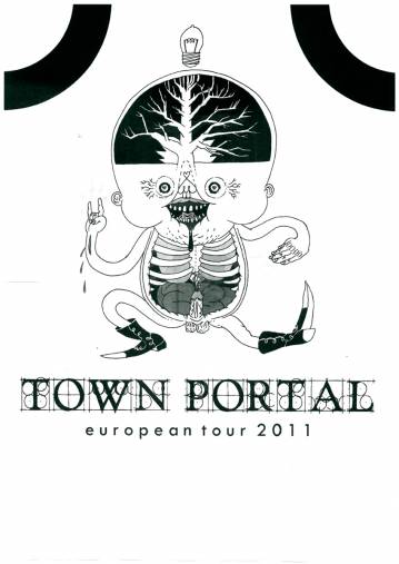 Town Portal. En illustration af Patrick Ringsborg. punk tegninger, vulgær tegning, fantastisk illustration. udtryksfuldt moderne kunst. talentfulde kunstnere, online kunstgalleri.