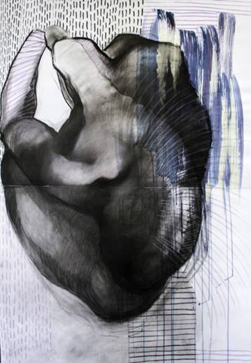 Spikes | Tegninger | Zuzanna Sitarska | Beauton Art Gallery tegninger, abstrakte, æstetiske, figurative, portræt, kroppe, seksualitet, sorte, blå, hvide, akryl, kul, papir, abstrakte-former, smukke, samtidskunst, dansk, dekorative, design, interiør, bolig-indretning, moderne, moderne-kunst, nordisk, nøgen, flotte, skandinavisk, Køb original kunst og kunstplakater. Malerier, tegninger, limited edition kunsttryk & plakater af dygtige kunstnere.