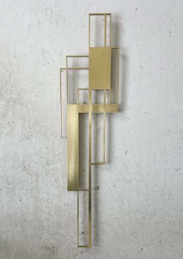 skulpturer, abstrakte, æstetiske, geometriske, arkitektur, mønstre, guld, metal, abstrakte-former, arkitektoniske, smukke, samtidskunst, københavn, dekorative, design, interiør, bolig-indretning, moderne, moderne-kunst, rum, former, Køb original kunst og kunstplakater. Malerier, tegninger, limited edition kunsttryk & plakater af dygtige kunstnere.