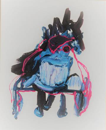 Don´t Look Back - 24 x 30 cm. Originalt maleri af kunstmaler Anja Hemmingsen