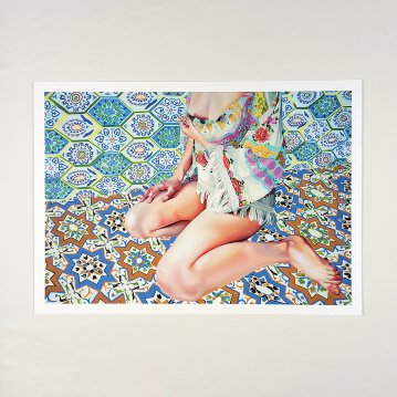 plakater-posters-kunsttryk, giclee-tryk, æstetiske, figurative, mønstre, mennesker, orange, turkise, blæk, papir, plakater, Køb original kunst og kunstplakater. Malerier, tegninger, limited edition kunsttryk & plakater af dygtige kunstnere.