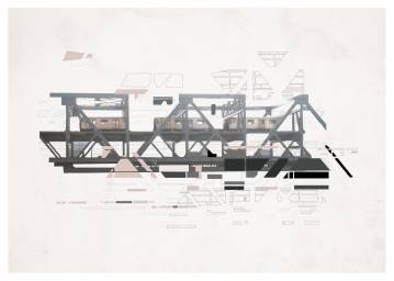 Bridge to the Bronx | Plakater-posters-kunsttryk, Fotografier, New-media | Tina Louise Hunderup | Beauton Art Gallery plakater-posters-kunsttryk, fotografier, new-media, æstetiske, geometriske, grafiske, minimalistiske, still-life, arkitektur, bevægelse, teknologi, transportmidler, beige, brune, grå, røde, gule, blæk, papir, abstrakte-former, arkitektoniske, smukke, bygninger, samtidskunst, københavn, dansk, dekorative, design, vandret, interiør, bolig-indretning, nordisk, Køb original kunst og kunstplakater. Malerier, tegninger, limited edition kunsttryk & plakater af dygtige kunstnere.