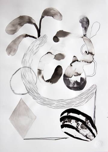 Natur VII | Tegninger, Akvareller | Emilie Aastrup | Beauton Art Gallery tegninger, akvareller, abstrakte, illustrative, minimalistiske, monokrome, botanik, mønstre, sorte, grå, hvide, artliner, akvarel, abstrakte-former, dekorative, blomster, skov, interiør, bolig-indretning, planter, træer, Køb original kunst og kunstplakater. Malerier, tegninger, limited edition kunsttryk & plakater af dygtige kunstnere.