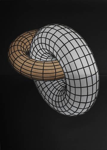 Kamasutra Torus black | Kunsttryk, Linoleumstryk | Marta Banaszak | Beauton Art Gallery kunsttryk, linoleumstryk, abstrakte, geometriske, grafiske, minimalistiske, kroppe, stemninger, videnskab, sorte, guld, sølv, ætsning, papir, abstrakte-former, kærlighed, mænd, romantiske, Køb original kunst af den højeste kvalitet. Malerier, tegninger, limited edition kunsttryk & plakater af dygtige kunstnere.