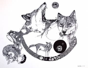 illustrationer. Udtryksfuldt moderne kunst. dyr. talentfulde kunstnere, online kunstgalleri.