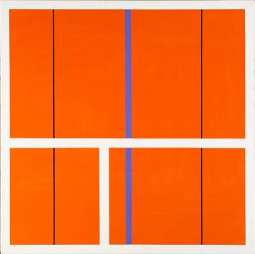 bedste kunst online, æstetisk minimalistisk maleri, enkelt, stilrent, linjer, orange, lilla, grafisk, design