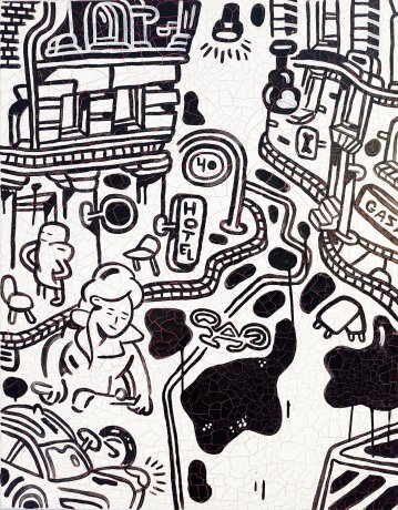 malerier, børnevenlige, illustrative, monokrome, pop, arkitektur, hverdagsliv, mennesker, transportmidler, sorte, hvide,  bomuldslærred, andre-medier, arkitektoniske, dansk, dekorative, design, huse, interiør, bolig-indretning, nordisk, skandinavisk, street-art, gader, Køb original kunst og kunstplakater. Malerier, tegninger, limited edition kunsttryk & plakater af dygtige kunstnere.