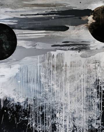 Moon Eclipse and Ocean | Malerier | Agnieszka Zawisza | Originalt oliemaleri af Agnieszka Zawisza | Beauton Art Gallery malerier, abstrakte, ekspressionistiske, grafiske, monokrome, botanik, natur, sorte, grå, hvide, hørlærred, olie, abstrakte-former, efterår, smukke, sort-hvide, samtidskunst, dansk, interiør, bolig-indretning, moderne, moderne-kunst, nordisk, flotte, vand, Køb original kunst og kunstplakater. Malerier, tegninger, limited edition kunsttryk & plakater af dygtige kunstnere.