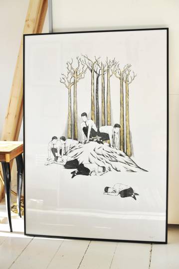 stærke og udtryksfulde kunst illustrationer og tegninger, dygtig dansk illustrator, tegner, faverige 