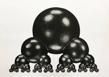 Self-similarity - 140 x 100 cm. Limited edition linoleumstryk af Marta Banaszak SELF_SIMILARITY linocut_Marta Banaszak