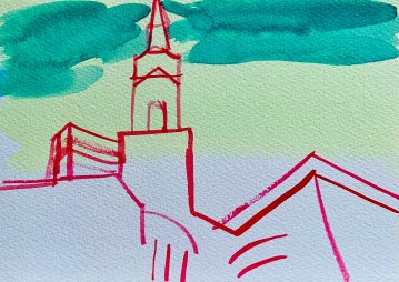 gouache-malerier, akvarel-malerier, figurative, illustrative, landskab, religion, himmel, grønne, røde, hvide, gouache, papir, akvarel, smukke, samtidskunst, dekorative, design, interiør, bolig-indretning, moderne, moderne-kunst, Køb original kunst og kunstplakater. Malerier, tegninger, limited edition kunsttryk & plakater af dygtige kunstnere.