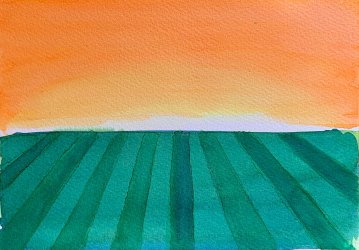gouache-malerier, akvarel-malerier, farverige, ekspressionistiske, grafiske, landskab, natur, grønne, orange, gule, gouache, papir, akvarel, smukke, samtidskunst, dekorative, design, interiør, bolig-indretning, moderne, moderne-kunst, sommer, sol, Køb original kunst og kunstplakater. Malerier, tegninger, limited edition kunsttryk & plakater af dygtige kunstnere.