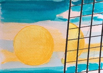 gouache-malerier, akvarel-malerier, geometriske, grafiske, arkitektur, mønstre, himmel, blå, turkise, gule, gouache, papir, akvarel, smukke, bygninger, byer, samtidskunst, dekorative, design, interiør, bolig-indretning, moderne, moderne-kunst, sol, Køb original kunst og kunstplakater. Malerier, tegninger, limited edition kunsttryk & plakater af dygtige kunstnere.