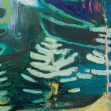 Heartland | Malerier | Rafael Guerrero Céspedes | Beauton Art Gallery malerier, farverige, ekspressionistiske, illustrative, landskab, arkitektur, botanik, hverdagsliv, stemninger, natur, årstider, blå, grønne, grå, neon,  bomuldslærred, olie, arkitektoniske, atmosfære, efterår, smukke, samtidskunst, dansk, mørke, detaljerigt, ekspressionisme, fantasi, skov, vandret, huse, impressionisme, nat, nordisk, udendørs, skandinavisk, sceneri, silhuet, rolige, træer, Køb original kunst og kunstplakater. Malerier, tegninger, limited edition kunsttryk & plakater af dygtige kunstnere.