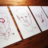 Maske II | Kunsttryk, Tegninger, Gicleé | Halfdan Pisket | Beauton Art Gallery kunsttryk, tegninger, gicleé, grafiske, illustrative, portræt, surrealistiske, tegneserier, stemninger, mennesker, seksualitet, røde, hvide, blæk, papir, tusch, ansigter, mænd, skitse, Køb original kunst og kunstplakater. Malerier, tegninger, limited edition kunsttryk & plakater af dygtige kunstnere.