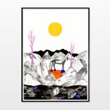 Surrounded | Plakater-posters-kunsttryk, Giclee-tryk | Emilie Aastrup | Beauton Art Gallery plakater-posters-kunsttryk, giclee-tryk, æstetiske, figurative, illustrative, landskab, minimalistiske, dyreliv, botanik, natur, himmel, vilde-dyr, sorte, grå, gule, blæk, papir, atmosfære, smukke, samtidskunst, dansk, dekorative, design, skov, heste, interiør, bolig-indretning, moderne, moderne-kunst, nordisk, plakater, tryk, skandinavisk, sol, Køb original kunst og kunstplakater. Malerier, tegninger, limited edition kunsttryk & plakater af dygtige kunstnere.