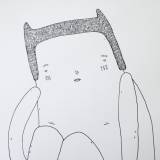 BIG AND LONELY  | Tegninger | My Buemann | Beauton Art Gallery tegninger, dyr, grafiske, pop, stemninger, sorte, hvide, artliner, kærlighed, romantiske, street-art, Køb original kunst af den højeste kvalitet. Malerier, tegninger, limited edition kunsttryk & plakater af dygtige kunstnere.