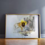 Muflon og Spurv | Plakater-posters-kunsttryk, Giclee-tryk | Louise Bech Pedersen | Beauton Art Gallery plakater-posters-kunsttryk, giclee-tryk, æstetiske, illustrative, landskab, dyreliv, botanik, natur, vilde-dyr, brune, grå, gule, blæk, papir, efterår, smukke, samtidskunst, dansk, dekorative, design, interiør, bolig-indretning, moderne-kunst, motorcykel, nordisk, skandinavisk, Køb original kunst og kunstplakater. Malerier, tegninger, limited edition kunsttryk & plakater af dygtige kunstnere.