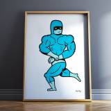 Hero | Kunsttryk, Gicleé | Mormor | Beauton Art Gallery kunsttryk, gicleé, børnevenlige, illustrative, pop, tegneserier, humor, mennesker, blå, hvide, blæk, papir, sjove, kendte-personer, samtidskunst, dansk, dekorative, design, interiør, bolig-indretning, moderne, moderne-kunst, nordisk, skandinavisk, Køb original kunst og kunstplakater. Malerier, tegninger, limited edition kunsttryk & plakater af dygtige kunstnere.