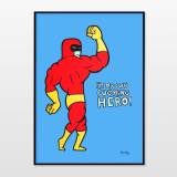 I´m my own fucking Hero! (Blå) | Kunsttryk, Gicleé | Mormor | Gicleé kunsttryk af MormorTrykt med high-grade pigmenteret blæk på 200 gr./m2 syrefrit kunstpapir.Passer til en standard A3 ramme. Ramme er ikke inkluderet. | Beauton Art Gallery kunsttryk, gicleé, farverige, børnevenlige, grafiske, pop, kroppe, tegneserier, blå, røde, gule, blæk, papir, sjove, samtidskunst, københavn, dansk, dekorative, design, interiør, bolig-indretning, moderne, moderne-kunst, nordisk, skandinavisk, street-art, teenage, Køb original kunst og kunstplakater. Malerier, tegninger, limited edition kunsttryk & plakater af dygtige kunstnere.