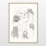 Random People IX | Kunsttryk, Gicleé | My Buemann | Gicleé kunstplakat af My Buemann.Trykt med pigmenteret UV-beskyttet blæk på 200 gr./m2 kunstpapir.Kunsttrykket passer til en A3. Ramme er ikke inkluderet.Pakkes forsvarligt i en kartonæske. | Beauton Art Gallery kunsttryk, gicleé, børnevenlige, illustrative, minimalistiske, tegneserier, børn, humor, stemninger, kæledyr, sorte, hvide, blæk, papir, københavn, sød, dansk, dekorative, design, interiør, bolig-indretning, moderne, moderne-kunst, nordisk, plakater, tryk, skandinavisk, Køb original kunst og kunstplakater. Malerier, tegninger, limited edition kunsttryk & plakater af dygtige kunstnere.