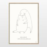 When I am with you I want to be the best version of me | Kunsttryk, Gicleé | My Buemann | Beauton Art Gallery kunsttryk, gicleé, dyr, børnevenlige, grafiske, illustrative, tegneserier, humor, sorte, hvide, artliner, blæk, papir, sjove, københavn, sød, dansk, dekorative, design, interiør, bolig-indretning, kærlighed, moderne, moderne-kunst, nordisk, skandinavisk, street-art, Køb original kunst og kunstplakater. Malerier, tegninger, limited edition kunsttryk & plakater af dygtige kunstnere.