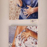 malerier, farverige, figurative, pop, kroppe, mønstre, mennesker, seksualitet, beige, blå, guld, pastel, røde,  bomuldslærred, olie, smukke, tøj, samtidskunst, dekorative, erotiske, kvindelig, feminist, interiør, bolig-indretning, moderne, moderne-kunst, realisme, romantiske, kvinder, Køb original kunst og kunstplakater. Malerier, tegninger, limited edition kunsttryk & plakater af dygtige kunstnere.