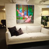 malerier, æstetiske, farverige, ekspressionistiske, figurative, landskab, botanik, natur, grønne, pink, akryl, hørlærred, abstrakte-former, ekspressionisme, planter, hav, træer, levende, Køb original kunst og kunstplakater. Malerier, tegninger, limited edition kunsttryk & plakater af dygtige kunstnere.