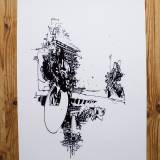 Arkitektoniske Tegninger #3 | Plakater-posters-kunsttryk, Giclee-tryk | Ola Juliussen | Beauton Art Gallery plakater-posters-kunsttryk, giclee-tryk, abstrakte, geometriske, monokrome, arkitektur, mønstre, sorte, hvide, blæk, papir, abstrakte-former, arkitektoniske, sort-hvide, bygninger, Køb original kunst og kunstplakater. Malerier, tegninger, limited edition kunsttryk & plakater af dygtige kunstnere.