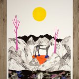 Surrounded | Plakater-posters-kunsttryk, Giclee-tryk | Emilie Aastrup | Beauton Art Gallery plakater-posters-kunsttryk, giclee-tryk, æstetiske, figurative, illustrative, landskab, minimalistiske, dyreliv, botanik, natur, himmel, vilde-dyr, sorte, grå, gule, blæk, papir, atmosfære, smukke, samtidskunst, dansk, dekorative, design, skov, heste, interiør, bolig-indretning, moderne, moderne-kunst, nordisk, plakater, tryk, skandinavisk, sol, Køb original kunst og kunstplakater. Malerier, tegninger, limited edition kunsttryk & plakater af dygtige kunstnere.
