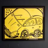 Familietur | Tegninger | Mormor | Beauton Art Gallery tegninger, børnevenlige, pop, humor, stemninger, bevægelse, transportmidler, sorte, gule, artliner, papir, tusch, sjove, biler, samtidskunst, dansk, design, interiør, bolig-indretning, moderne, moderne-kunst, naive, nordisk, skandinavisk, street-art, køretøjer, Køb original kunst og kunstplakater. Malerier, tegninger, limited edition kunsttryk & plakater af dygtige kunstnere.